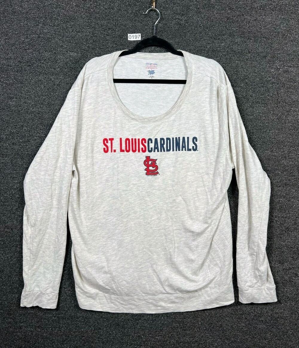 St Louis Cardinals MLB Sweatshirt Womens Size XXL Gray Long Sleeve Graphic Print
